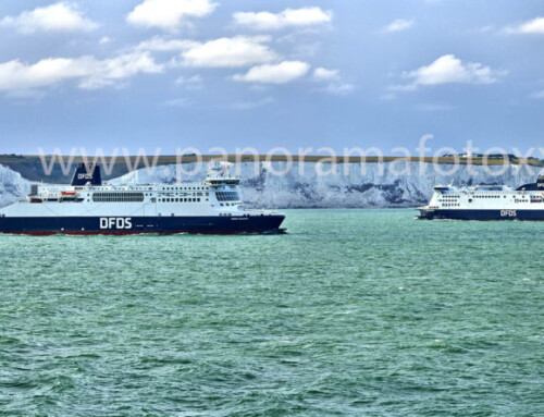 Depart from Dover with DFDS Seaway and the White Cliffs in the background