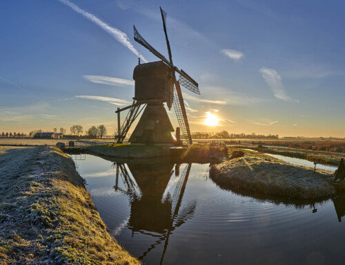 Panorama foto reportage  Noordeveldse molen Dussen en omgeving in de winter