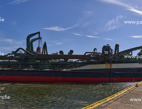 Zeebrugge havens lossen van de zandzuiger Scelveringhe in Zeebrugge